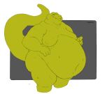  alligator alligatorid anthro belly big_belly bodily_fluids crimetxt crocodilian double_chin green_body hi_res male moobs navel nipples nude obese obese_anthro overweight overweight_anthro overweight_male reptile scalie simple_background smile solo sweat tail teeth thick_tail thick_thighs 