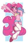  anthro anthrofied big_hands bottomwear clothing earth_pony equid equine female footwear friendship_is_magic fur hair hasbro horse hotpants legwear long_hair mammal my_little_pony pink_body pink_fur pink_hair pinkie_pie_(mlp) pom_poms pony pose shorts socks solo thigh_highs thigh_socks tolsticot 