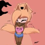  1:1 2022 absurd_res anthro blush bottomwear breasts canid canine canis clothing colored disembodied_hand duo english_text fangs female hands_behind_back hi_res hotpants idw_publishing inuyuru looking_at_viewer mammal sega shirt shorts simple_background solo_focus sonic_the_hedgehog_(comics) sonic_the_hedgehog_(idw) sonic_the_hedgehog_(series) tail tail_motion tailwag teeth text text_on_clothing text_on_shirt text_on_topwear third-party_edit topwear whisper_the_wolf wolf 