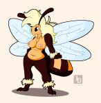  animal_humanoid anthro arthropod arthropod_abdomen arthropod_humanoid bee bee_humanoid big_breasts big_hair breasts cel_shading female genitals hair hand_on_hip hi_res humanoid hymenopteran hymenopteran_humanoid insect insect_humanoid insect_wings jared_dillon nipples pussy shaded simple_background slightly_chubby solo wide_hips wings 