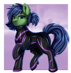  absurd_res clothing earth_pony equid equine female feral hasbro hi_res horse mammal my_little_pony pony pridark rubber_clothing rubber_suit solo 