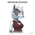  10ne-v alexa_(10ne-v) anthro big_breasts breasts canid canine clothed clothing female fox grey_hair hair hi_res living_machine machine mammal meme neuron_activation robot solo 