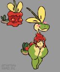  anthro apple armless blush bottomless candy candy_apple clothed clothing dessert dipplin duo eyestalks female feral food fruit genitals green_body hi_res in_food nintendo one_eye_closed plant pokemon pokemon_(species) pussy thatguynamedjoe toony wink worm 