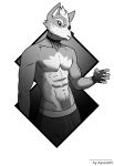  abs absurd_res anthro axxxonn biceps bulge canid canine canis claws clothed clothing eye_patch eyewear greyscale hi_res male mammal monochrome muscular muscular_anthro muscular_male nintendo pecs simple_background solo star_fox underwear wolf wolf_o&#039;donnell 