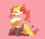  &lt;3 animal_genitalia animal_penis anthro braixen censored dildo generation_6_pokemon genitals ineffective_censorship kemono kneeling male nintendo niogupoke penis pokemon pokemon_(species) sex_toy solo 