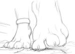  2014 anthro avian big_feet city city_destruction claws emma_(t-bone) feet female foot_crush foot_focus greyscale gryphon huge_feet landscape_dwarfing macro micro monochrome mountain mythological_avian mythology paws sketch toe_claws toes 