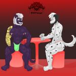  anthro canid canine canis dalmatian domestic_dog felid hi_res huge_muscle m-47 male mammal muscular nipple_piercing nipples pantherine pecs piercing solo 
