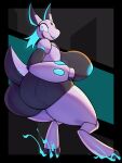  2023 absurd_res android android_lillia anthro big_breasts big_butt breasts butt curvy_figure digital_media_(artwork) eyelashes female hi_res huge_breasts huge_butt looking_back machine nude plaga rear_view robot solo 