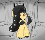  2_mouths 2_toes 3_fingers feet female feral fingers forest generation_3_pokemon hi_res lost mawile mhicky93 multi_mouth nina_the_mawile nintendo plant pokemon pokemon_(species) scared solo toes tree worried 