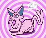  2023 3_toes backsack balls blue_inner_ear cute_fangs dialogue eeveelution english_text espeon feet feral fluffy forehead_gem forked_tail fur generation_2_pokemon genitals hypnosis hypnotizing_viewer looking_at_viewer male mind_control nintendo nude open_mouth perineum pink_balls pink_body pink_fur pokemon pokemon_(species) pupils purple_eyelids purple_eyes purple_perineum smile smirk solo speech_bubble tail talking_to_viewer text toes ultilix unusual_anatomy unusual_tail white_pupils 
