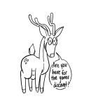  ambiguous_gender antlers chat_box deer dialogue feral hooves horn looking_at_viewer mammal sketch text twistcmyk 