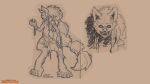  accessory anthro braided_hair canid canine clawed_fingers claws dollightful_(copyright) female fluffy fluffy_tail furgonomics hair hi_res katherine_murray mammal prick_ears solo tail tail_accessory toe_claws were werecanid werecanine werewolf 