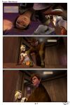  blizzard_entertainment brown_body dialogue donofkiwi english_text equid equine female feral full_moon hi_res hooves horse human humanoid_face inside looking_at_another mammal mercy_(overwatch) mid_transformation moon overwatch pain text tracer_(overwatch) transformation yellow_eyes 