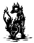  2014 ambiguous_gender black_and_white canid canine digital_drawing_(artwork) digital_media_(artwork) elemental_creature feral fire fire_creature flaming_eyes flaming_tail fox fox_tail hi_res mammal monochrome plasma prick_ears quadruped red_fox restricted_palette scp-334 scp_foundation silhouette simple_background sitting snout solo sunnyclockwork tail white_background 