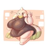  4_fingers anthro bandai_namco big_breasts black_clothing black_dress blinking breasts brown_eyes clothing digimon digimon_(species) dress female fingers hi_res horn lightmizano long_ears slightly_chubby solo star terriermon thick_thighs white_body 