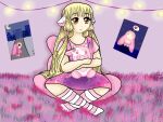  4:3 android blonde_hair bovid bovine carpet cattle chi_(chobits) chobits clothing cow_plushie cybernetic_ear cybernetics fairy_lights female footwear hair hi_res holding_object humanoid lagomorph legwear leporid machine mammal pattern_clothing pattern_footwear pattern_legwear pattern_socks persacom pink_clothing pink_grass plushie poster pyroashes rabbit robot sitting socks solo star string_lights striped_clothing striped_footwear striped_socks stripes 