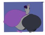  absurd_res anthro belly_overhang big_breasts big_butt breasts butt clothed clothing female hi_res huge_breasts huge_butt humanoid hyper hyper_breasts hyper_butt kantuspaintsinsanity lagomorph leporid lottie_cummins_(thechavicgerman) mammal morbidly_obese nipple_outline obese overweight rabbit solo stretching struggling yoga 