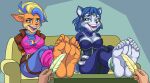  activision art-2u crash_bandicoot_(series) crossover feet female krystal nintendo star_fox tawna_bandicoot tickling 