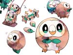  alternate_color animal_focus bird bow bowtie closed_eyes commentary_request green_bow green_bowtie hanabusaoekaki highres leaf no_humans open_mouth owl pokemon pokemon_(creature) rowlet shiny_pokemon simple_background solid_oval_eyes upside-down white_background 