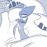  1:1 absurd_res ambiguous_gender anthro blue_body blush bodily_fluids cum cum_in_mouth cum_inside dialogue duo english_text erection generation_2_pokemon genital_fluids genitals hi_res legendary_pokemon licking looking_at_viewer lugia male nintendo oral penile penis penis_lick pokemon pokemon_(species) sex spicykiwi text tongue tongue_out white_body 