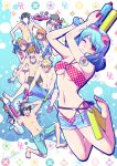  4girls 5boys artist_name ashihara_miu barefoot bikini blue_hair breasts character_request domestic_na_kanojo feet fujii_natsuo full_body highres holding holding_water_gun kabasawa_fumino kashiwabara_momo kiriya_reiji male_swimwear matsukawa_j_alex multiple_boys multiple_girls navel o-ring o-ring_bikini one_eye_closed open_clothes open_shorts polka_dot polka_dot_bikini red_bikini red_eyes sasuga_kei shibasaki_subaru short_hair shorts side-tie_bikini_bottom swimsuit tachibana_rui topless_male underboob water_gun 