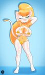  absurd_res anthro breasts cranebear domestic_cat felid feline felis female golden_bikini hi_res jessica_young_melis mammal solo 