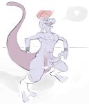  abs anthro balls clothing generation_1_pokemon genitals happy hat headgear headwear legendary_pokemon long_tail male mewtwo muscular muscular_male nintendo penis pokemon pokemon_(species) see-saw smile solo tail 