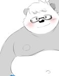  2023 anthro bear belly big_belly blush eyewear giant_panda glasses kemono male mammal moobs navel nipples sasayama_akira sessa solo vtuber 