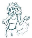  anthro better_version_at_source blue_and_white bottomwear canid canine canis cheek_tuft clothing digital_drawing_(artwork) digital_media_(artwork) domestic_dog ear_piercing eyelashes facial_tuft female frazeybcrazy hair husky looking_away mammal monochrome nordic_sled_dog open_mouth pants piercing portrait rebecca_(oppression) shirt simple_background sketch solo spitz tail tank_top third-party_edit three-quarter_portrait topwear tuft white_background 