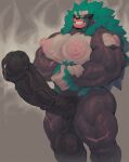  abs animal_genitalia animal_penis anthro balls barazoku biceps big_balls big_muscles big_nipples big_penis bodily_fluids digital_media_(artwork) dripping erection flexing flexing_bicep flexing_muscles generation_8_pokemon genital_fluids genitals green_hair hair hi_res huge_balls huge_penis kd_gai looking_at_viewer male mammal muscular muscular_anthro muscular_male nintendo nipples nude pecs penis pokemon pokemon_(species) precum precum_drip precum_string primate rillaboom simple_background smile solo vein veiny_muscles veiny_penis 