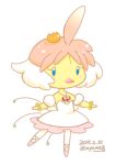  ahiru_(princess_tutu) ahoge ambiguous_gender anatid anseriform anthro avian ballerina ballet bangs beak bird clothing crown dancing dress duck hair headgear low_res nyame8 princess_tutu princess_tutu_(character) solo 