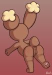  anthro anus bent_over brown_body brown_fur buneary butt female fur generation_4_pokemon genitals heshieokf hi_res lagomorph leaning leaning_forward mammal nintendo nude on_one_leg pawpads pokemon pokemon_(species) pussy shaved solo standing 