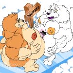  absurd_res anthro areola barazoku belly belly_smother belly_squish between_bellies big_butt bird&#039;s-eye_view blush butt canid canine canis digital_media_(artwork) domestic_dog eyewear finnish_text fluffy fluffy_tail flustered fujiyama_inushiro(fujiyamasamoyed) fujiyama_samoyed_(artist) fur glasses green_eyes grin group hi_res high-angle_view huge_butt hyper ice kemono larger_male male mammal moobs neck_tuft nipples nordic_sled_dog nude obese obese_anthro obese_male orange_areola orange_nipples overweight overweight_anthro overweight_male procyonid purple_mouth purple_tongue raccoon samoyed shiba_inu sign signpost simple_background size_difference smaller_male smile smothering snow spitz squish tail text tongue trio tuft yellow_areola yellow_body yellow_ears yellow_fur yellow_nipples 