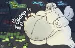  anthro belly beverage bloated canid canine canis domestic_dog drinking expansion floppy_ears hi_res mammal overweight rumbling_stomach sapphicslob soda tongue tongue_out weight_gain 