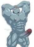  abs balls generation_1_pokemon genitals hi_res humanoid humanoid_genitalia humanoid_penis machoke maldu male muscular muscular_humanoid muscular_male muscular_thighs nintendo nipples pecs penis pokemon pokemon_(species) solo vein veiny_penis 