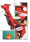  charmeleon comic darrow0 diglett english_text forest generation_1_pokemon generation_2_pokemon hi_res nintendo p.r.o._pokeball plant pokeball pokemon pokemon_(species) quilava speech_bubble text tree video_games yuel 