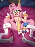 2022 3:4 absurd_res amy_rose anthro bed blush breasts clothed clothing digital_media_(artwork) disembodied_penis eulipotyphlan female footwear foreskin fur fureezy furniture genitals gloves green_eyes hair handwear hedgehog hi_res lying male mammal nipples nude partially_clothed penis pillow pink_body pink_hair plushie sega sonic_the_hedgehog sonic_the_hedgehog_(series) 