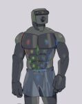  2023 abs animate_inanimate biped boxers_(clothing) bulge clothed clothing computer_keyboard digital_media_(artwork) grey_background grey_body hi_res humanoid keyboard kogito machine male muscular muscular_humanoid muscular_male not_furry number object_humanoid pecs razer robot robot_humanoid simple_background solo topless underwear underwear_only 