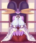  anthro asian_clothing breasts clothed clothing eyes_closed female generation_3_pokemon hi_res lyorenth-the-dragon nintendo pokemon pokemon_(species) solo swampert 