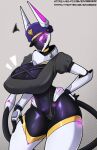  2022 absurd_res animal_humanoid big_breasts breasts canid canine canis clothing fecharis female fingers headgear hi_res humanoid jackal machine mammal mouthless navel robot solo tail thick_thighs venus_(zzvinniezz) zzvinniezz 