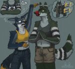  alternate_species anthro breasts canid canine canis clothed clothing digital_media_(artwork) duo female humanoid humanoidized mammal p-47_thunderbolt planes text thewolffinsnow thought_bubble thoughts wolf world_war_2 