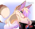  2023 anthro blue_eyes breasts canid canine clothed clothing digital_media_(artwork) ear_piercing ear_ring ei-ka eyebrows eyelashes female fox fur hair mammal piercing ring_piercing smile 