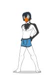  3:4 anthro avian bird boxer_briefs boxer_briefs_only clothed clothing eddy_(eddy_bird32) eyewear full-length_portrait fuze gentoo_penguin glasses hi_res male navel nipples penguin portrait simple_background solo tongue tongue_out topless underwear underwear_only white_background 