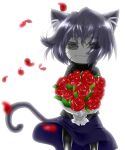  absurd_res animal_humanoid cat_humanoid clothed clothing crossdressing digital_drawing_(artwork) digital_media_(artwork) eyes_closed felid felid_humanoid feline feline_humanoid flower flowing_clothing glistening glistening_legs hair hi_res holding_object humanoid inner_ear_fluff juki. looking_at_viewer male mammal mammal_humanoid neco-arc_chaos neco_spirit petals plant rose_(flower) shaded short_hair simple_background soft_shading solo tuft white_background 