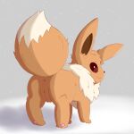  absurd_res anus brown_body brown_eyes brown_fur eevee female feral fur generation_1_pokemon genitals gooeythings hi_res nintendo pawpads pokemon pokemon_(species) pussy rear_view smile snaggle_tooth solo 
