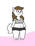  2019 animated anthro arctic_fox belly_inflation black_bottomwear black_clothing blueberry_inflation bottomwear breast_expansion breasts canid canine celeste_(someguy7733) chocend clothing color_change crop_top dated expansion female fox grey_clothing grey_topwear hip_expansion hotpants inflation mammal navel puffed_cheeks shirt shorts signature solo spherical_inflation stretched_clothing topwear 