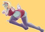  anthro blush breasts bunny_costume butt canid canine cleavage clothed clothing costume female female/female fox fur hair hi_res huge_thighs ippan_josei looking_at_viewer mammal my_hero_academia red_clothing red_suit sembako short_hair solo suit thick_thighs tight_clothing 