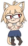  animal_humanoid blonde_hair bottomwear breasts cat_humanoid chibi clothed clothing felid felid_humanoid feline feline_humanoid female hair humanoid lostwisdom mammal mammal_humanoid meme neco-arc partially_clothed red_eyes skirt solo tsukihime type-moon 
