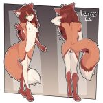  anthro breasts brown_hair canid canine female fox fur genitals hair hi_res mammal multicolored_body multicolored_fur nipples nude pussy sicmop teenager young 