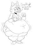  2018 4_fingers anthro belly big_belly big_breasts biped bottomwear breasts buckteeth carol_(kaboodles) clothed clothing cotton_tail digital_drawing_(artwork) digital_media_(artwork) english_text exercise female fingers front_view full-length_portrait fur gym_bottomwear gym_clothing gym_shorts hair kaboodles lagomorph leporid looking_at_viewer mammal monochrome navel obese obese_anthro obese_female one_eye_closed open_mouth overweight overweight_anthro overweight_female portrait rabbit shirt shorts simple_background sketch smile solo sportswear standing tail tank_top teeth text text_on_clothing text_on_shirt text_on_tank_top text_on_topwear thick_thighs three-quarter_view topwear white_background wide_hips 